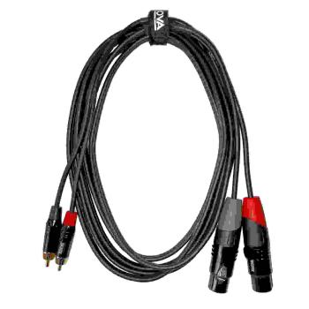 Cinch Kabel male schwarz & rot Stereokabel